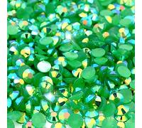 Little Snow Direct® Pack of 1000 Jelly AB Flat Back Rhinestones Diamante Gems Nail Art & Crafts (Emerald Jelly AB, 6mm)