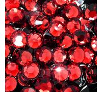 Little Snow Direct® Pack of 1000 Resin Crystal Flat Back Rhinestones Diamante Gems Nail Art & Crafts (Dark Red, 4mm)