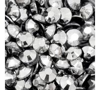Little Snow Direct® Pack of 1000 Resin Crystal Flat Back Rhinestones Diamante Gems Nail Art & Crafts (Metallic Silver, 5mm)