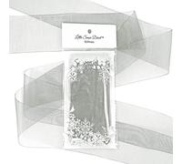 Little Snow Direct® Sheer Organza Ribbon - 38mm (1-1/2") 5m Length - Silver Grey