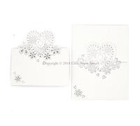 Little Snow Direct Wedding Party Name Place Cards For Table Decoration Pearlescent Laser Cut - 20pcs Love Heart - White