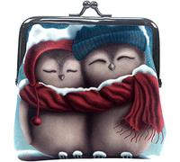 Little Snow Owls Coin Purse Pouch Kiss-Lock Change Purse Buckle Wallet for Women Girls