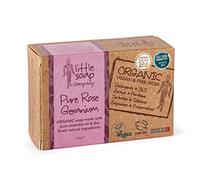 Little Soap Company Organic Range - Pure Rose Geranium Bar Soap, 110g| Natural, Vegan, Cruelty-Free, eco friendly Organic Soap for Body Face & Hands with Pure Essential Oils | No SLS or Parabens