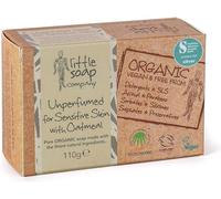 Little Soap Company Organic Range - Unperfumed Soap Bar for Sensitive Skin, 110g | Natural, Vegan, Cruelty Free | Unscented with English Oatmeal, No SLS or Parabens |Gentle Solid Soap for Hands & Body