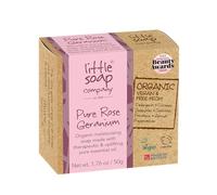 Little Soap Company Organic Rose Geranium Mini Soap Bar, Travel Size, 50g