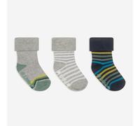 Little Sock Co. Non-Slip Stay On Baby and Toddler Socks - 3 Pack in Samuel, Benedict & Stripe - 6-12 months