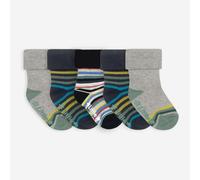 Little Sock Co. Non-Slip Stay on Baby and Toddler Socks - 5 Pack in Billy, Samuel and Benedict - 6-12 months