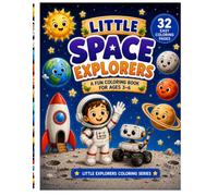 Little Space Explorers: A Fun Coloring Book for Ages 3-6: 32 Easy Coloring Pages with Cute Astronauts, Friendly Planets, Rockets, Space Rovers, Solar ... Explorers Collection - Coloring Series)