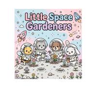 Little Space Gardeners: Bold and Easy Coloring Book: 60 Big and Simple Astronaut Animals Planting Flowers on the Moon and Mars - Cute Cats, Dogs, Bunnies and Bees for Kids 4-8