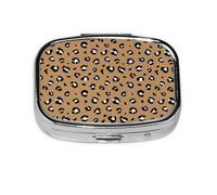 Little Spotted Leopard Dreams Panther Animal Trend Ochre,Meta Pill Box 2 Compartment Medicine Case,Portable Organizer