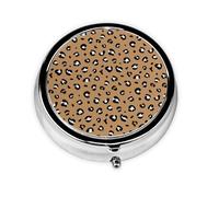 Little Spotted Leopard Dreams Panther Animal Trend OchreMeta Pill Box 3 Compartment Medicine Case,Portable Organizer