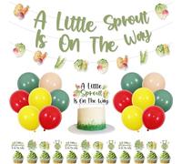 Little Sprout Baby Shower Decorations A Little Sprout Is On The Way Banner Garland Cake Toppers Vegetables Sprout Gender Reveal Decors Spring Garden Greenery Farmers Farm Market Nature Party Supplies