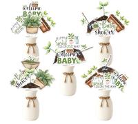 Little Sprout Centerpiece Sticks, Little Sprout Baby Shower Decorations Greenery Spring Garden Theme Table Signs A Little Sprout is on The Way Table Decorations for Farmer Market Baby Shower Party