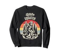 Little Squatch Retro Bigfoot Rainbow Trees Sweatshirt