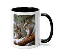 Little Squirrel Ceramic Coffee Mug with Handle 11 Ounces, Porcelain Mug Coffee Cup Tea Mug Water Cup Ideal for Coffee,Tea,Latte,Cappuccino,Microwave & Dishwasher Safe Unique Gift Cup