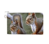 Little Squirrel Coin Purse with Zipper Coin Wallet Coin Pouch Canvas Change Purse Pouch Zero Wallet Coin Bag