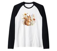 Little Squirrel Cute Lovely Raglan Baseball Tee