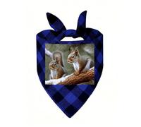Little Squirrel Dog Bandana Plaid Triangle Pets Scarf | Funny Dog Neckwear Washable Triangle Bibs Kerchief Pet Costume Accessories for Small Medium Large Dogs Cats Birthday Gift