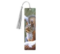 Little Squirrel Metal Bookmarks with Tassel,Cool Book Markers for Reading Women, Men,Aluminum Hanging Ornament Fancy Handmade Craft Reading Accessories Gift for Book Lovers S