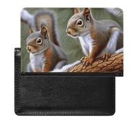 Little Squirrel Passport Holder Wallet Card Case Fashion Travel Passport Cover Documents Organizer ID Protector Holder Unisex-adult