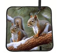 Little Squirrel Sitting Pad Lightweight Waterproof Folding Seat Pad Compact Portable Camping Seat Mat Memory Foam Travel Seat Cushion for Hiking, Picnics, Outdoor 15.8 x 15.8 in