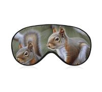 Little Squirrel Sleep Mask,Adjustable Strap Sleeping Mask, Complete Light Blocking Sleep Shade Cover,Soft Breathable Comfortable Blindfold for Women and Men