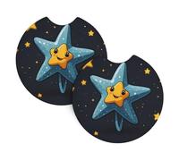 Little Star Car Cup Holder Anti-Skid mat 2.7-inch 2-Piece Set - Multi-Functional Cup Holder mat Recommended by Female car Owners