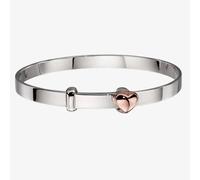 Little Star Fleur Silver & Rose Gold Plated Heart Baby Bangle LSB0212