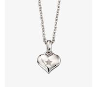 Little Star Girls Bella Silver Diamond Heart Pendant Necklace LSN0010