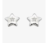 Little Star Girls Noor Silver Diamond Star Stud Earrings LSE0032