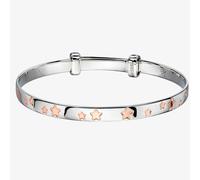 Little Star Jessica Silver & Rose Gold Plated Stars Baby Bangle LSB0131