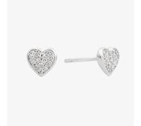 Little Star Orion Silver Diamond Pavé Heart Stud Earrings LSE0627