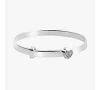 Little Star Vega Silver Diamond Pavé Heart Baby Bangle LSB0629