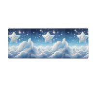 Little Stars in The White Clouds Printed Extra Large Mouse Pad 12x31.5in for Office, Gaming, and Learning - Durable, Comfortable, and Environmentally Friendly