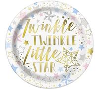 Little Stars Round Dinner Plates, 9" | Multicolor | Foil Stamped | 8 Pcs.