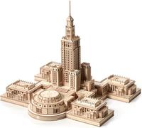 Little Story 3D Wooden Puzzle Culture Palace Architecture Model for Self-Assembly - Creative Craft Set for Children from 14 Years - Wooden Construction Kit as a Gift for Teenagers and Adults