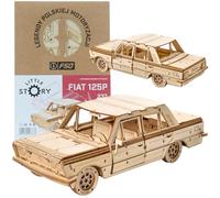 little story Wooden Puzzle 3D Educational Model Do It Self for Children Adults Collectible (Fiat 125P)
