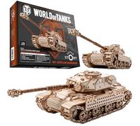 little story World of Tanks Tank 3D Wooden Model - Tank Battle Truck Official Licensed Model to Assemble - DYI War Machine Educational Toy Kit for Children Wooden Battle Tank 3D Puzzle