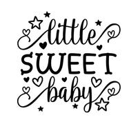 Little Sweet Baby Quote Lettering Wall Stickers Paster Paper 42x42.9cm Multi Color Selection Black