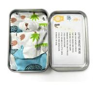 Little Teddy Bear Hug in a Tin Box, Tiny Teddy Fun Positive Stuffed Animal Bear，Cute Doll Decoration KeyChain，Mini Plush Pocket Hug Love Token Gift for Graduation Birthday Friend Children Women