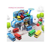 Little The Bus Tayo Rogi Rani Push Button Parking Lot Rail Garage Mini Toy Set