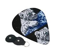 Little Tiger In Space Guitar Picks, 6 Pack Includes Thin(.46mm), Medium(.71mm) & Heavy Gauges(.96mm) Suitable For Guitar, Ukulele, Etc.