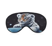 Little Tiger in Space Sleep Mask Eye Mask Eye Masks for Sleep Sleep Masks for Women Men Travel Eye Mask Adjustable Sleeping Mask Sleep Mask Blackout Cute Sleep Mask