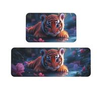 Little Tiger Lake Rug Cushioned Kitchen Rugs Sets Of 2 Comfort Standing Mat For Home Decor Sink,Kitchen Mats For Floor Non Slip Washable ，Laundr 17"X47"+17"X30"
