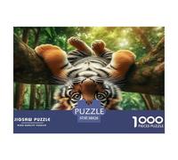 Little Tiger on The Branch 1000 Pieces Jigsaw Puzzles for Adults Impossible Beautiful Home Decoration Art Colorful DIY Craft 38x26cm/1000pcs