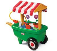 Little Tikes 2-in-1 Garden Wheelbarrow - Green Fun for Toddlers - Active Play - Includes Real Water Sprayer, Flower Pots, Fabric Shade, & More - Ages 2 to 5 Years