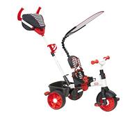Little Tikes 4-in-1 Sports Edition Trike - Four Stages to Grow - Features Waist Bar, Adjustable Handle & Seat with Harness, Shade Canopy - Assembly Required - For Kids from 9 Months - Red & White