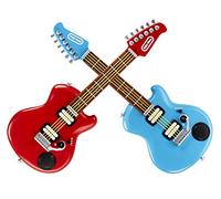 little tikes 658907EUC Real Jam Twice The Fun Two Toy Guitars with Cases & Straps-4 Modes, Volume Control, Bluetooth Connectivity-Encourages Imaginative & Creative Play-for Kids Ages 3+,Red