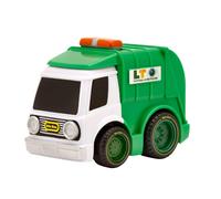 Little Tikes My First Cars Crazy Fast Cars Series 4 - Green and White Garbage Truck - Pullback Toy Vehicle Travels Up to 50ft / 15m - Realistic Design, Easy to Hold - For Kids Ages 3+
