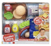 Little Tikes Creative Chefs Cheeseburger and Fries Kit - Comes with Make It Mix and 22 Realistic Accessories, Pretend Play Cooking Set, NOT EDIBLE, Suitable for Boys and Girls Ages 3+ Years